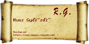 Rusz Győző névjegykártya